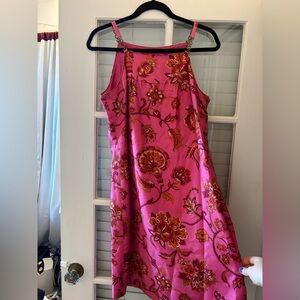 pink silk ann taylor dress